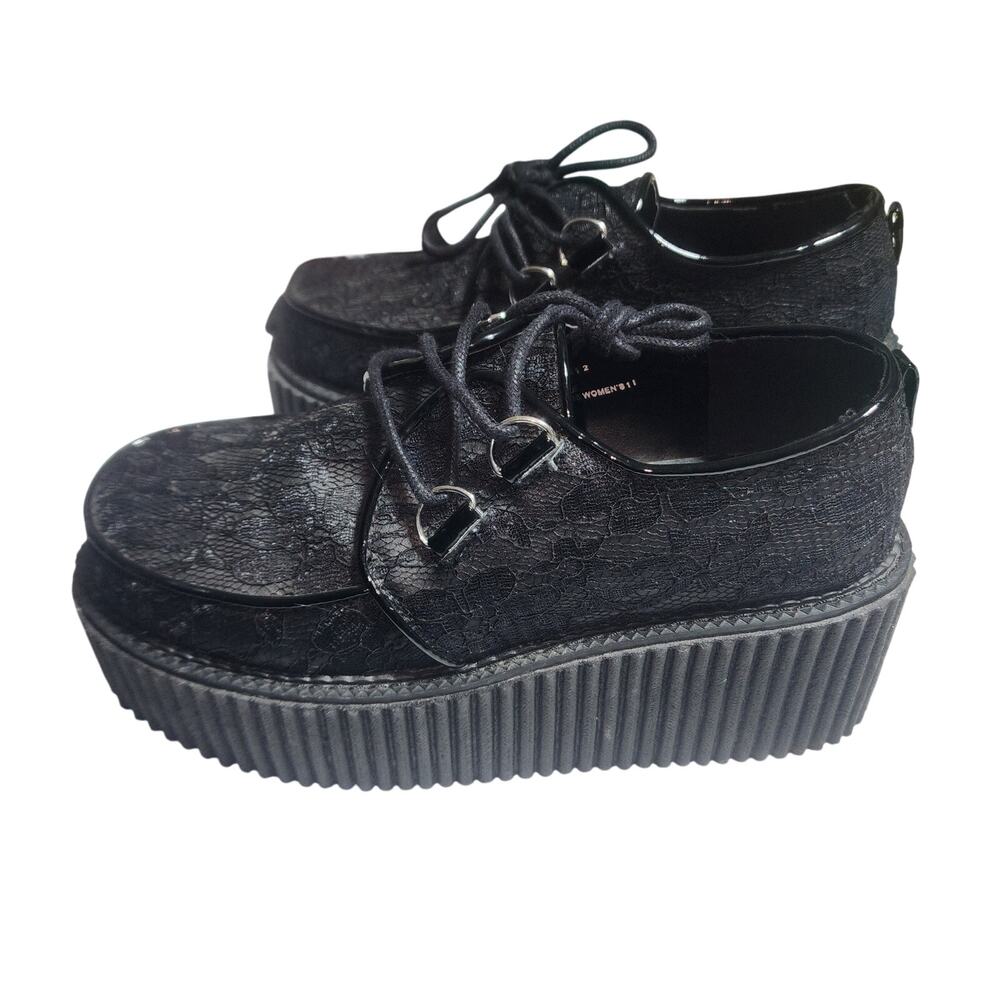 Demonia Black Platform Loafers